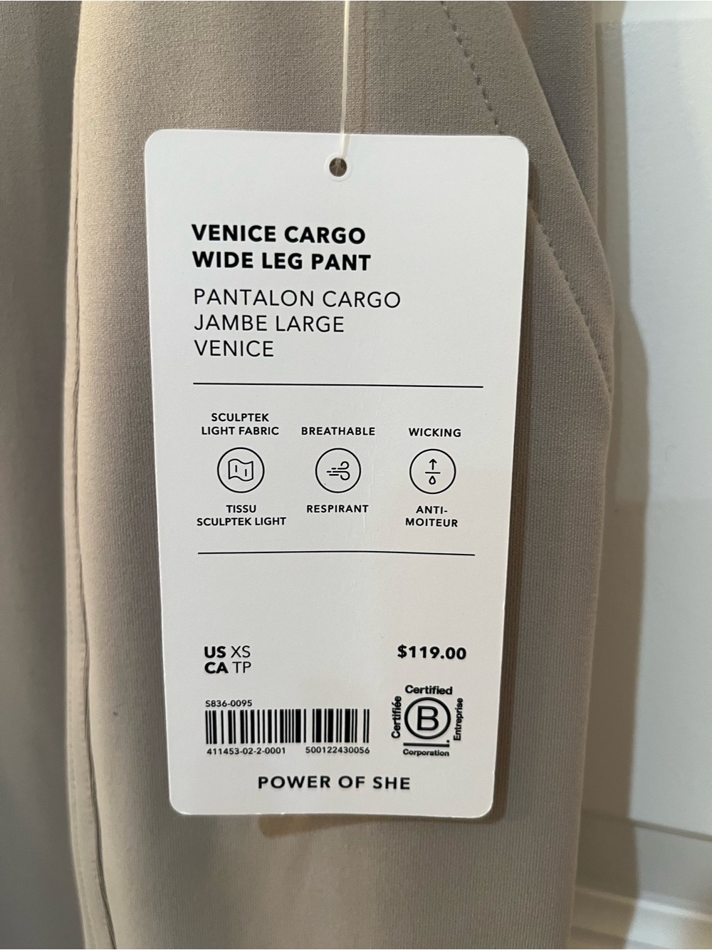 NWT! Athleta Venice Cargo Wide Leg Pant High Rise Taupe Sz.XS Casual Travel $119 - Picture 4 of 11